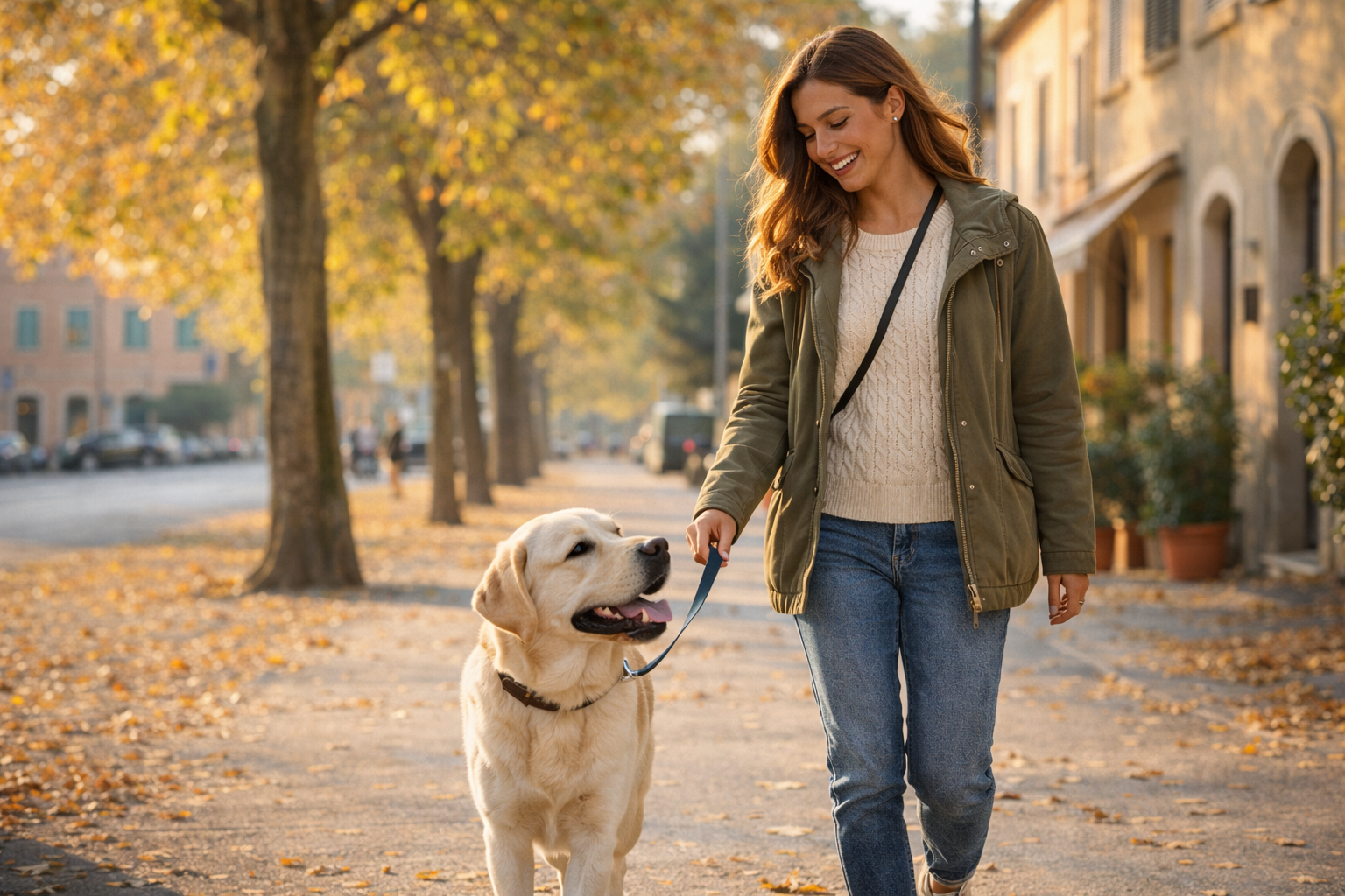 Pet sitter a passeggio con un cane