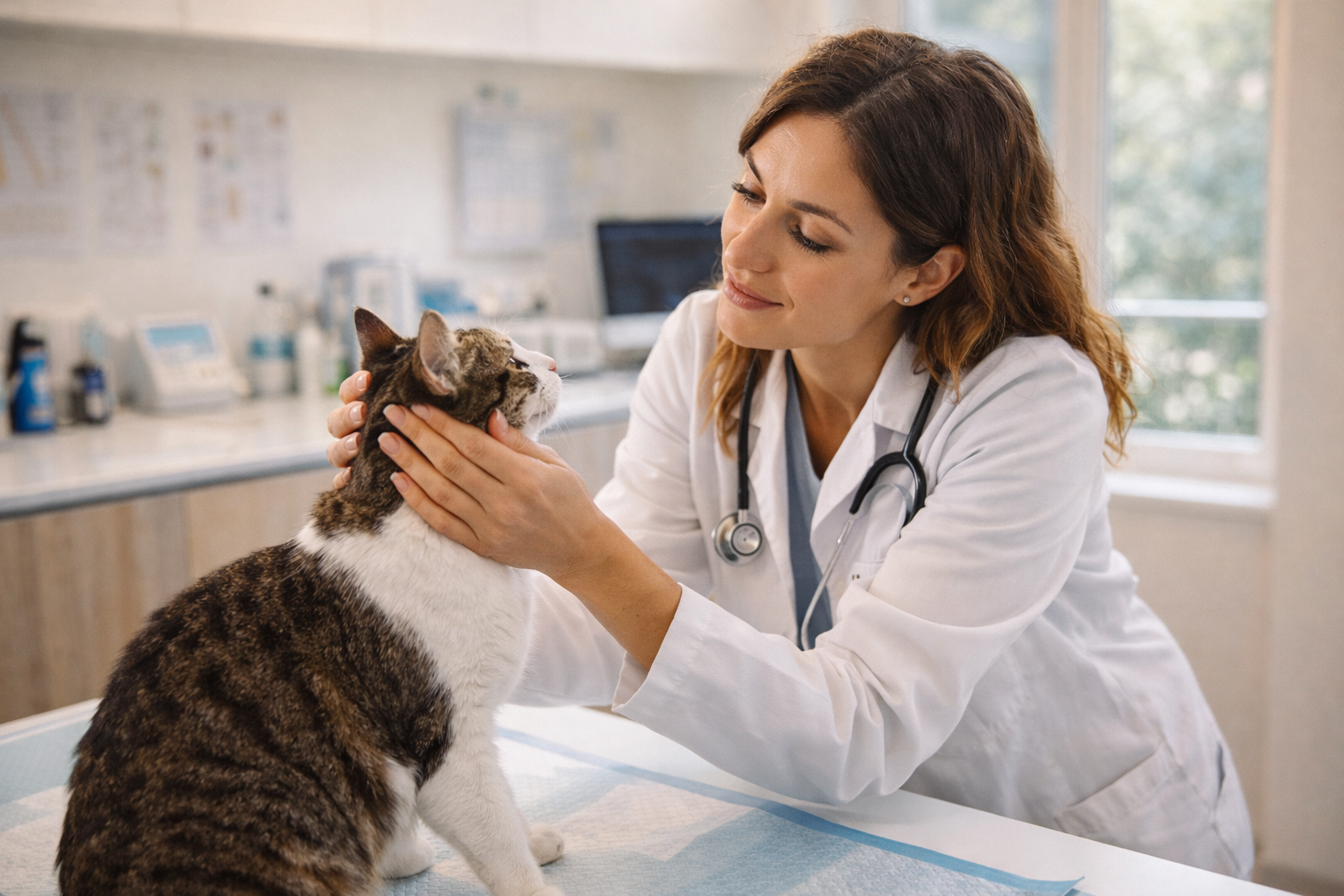Veterinario durante una visita