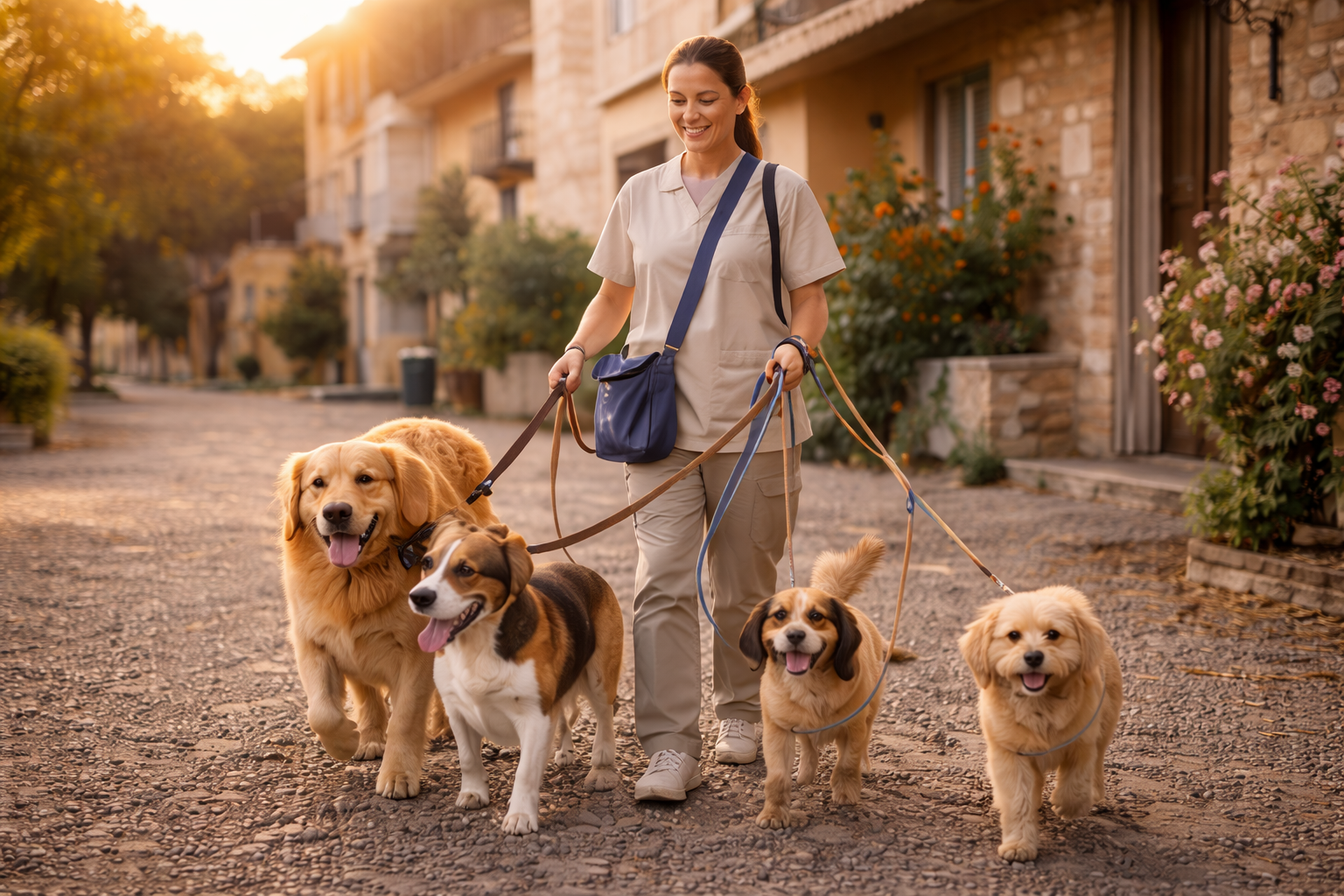 Pet sitter con cane